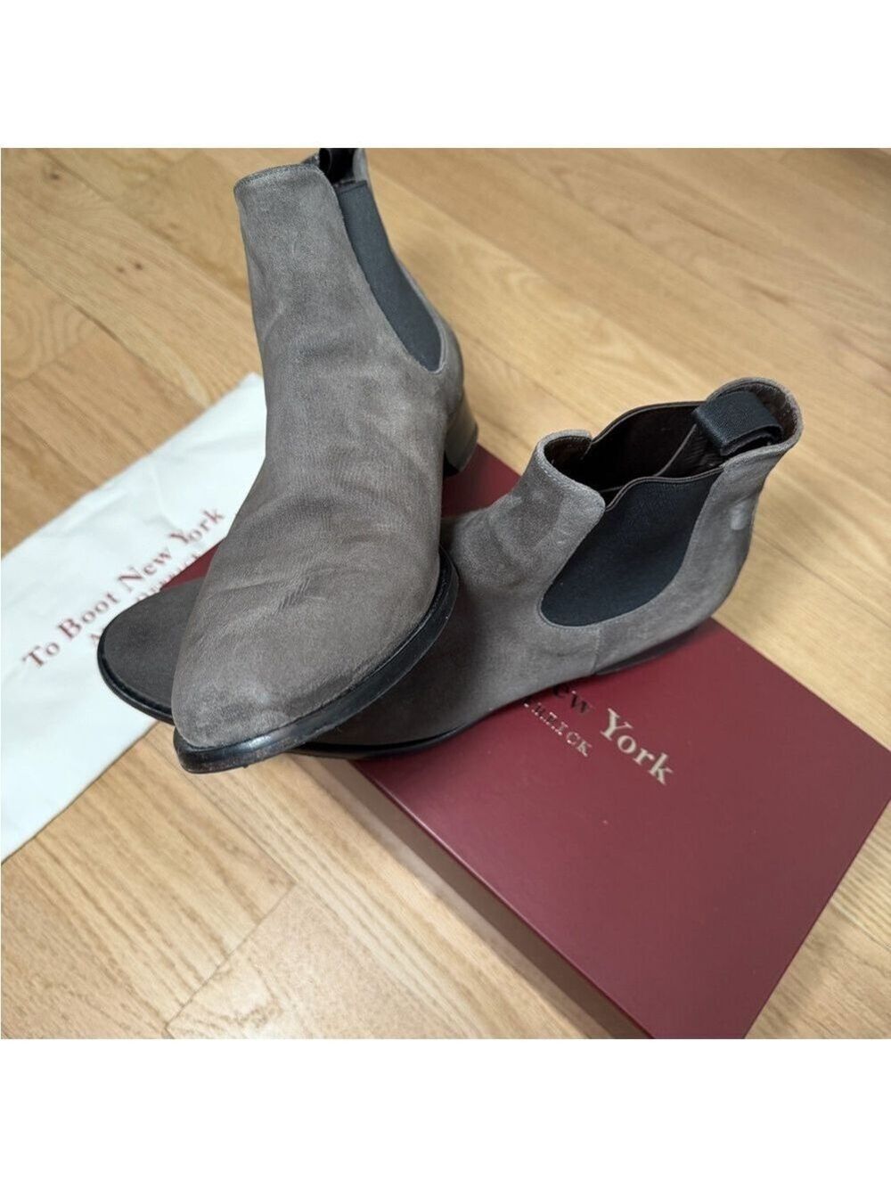 To Boot New York Men's Gray Chelsea Boots SZ 9.5
